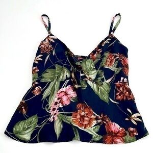 UEC Guess navy blue floral spaghetti strap top size XS
